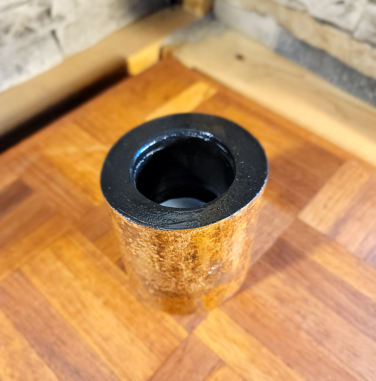 Modern Handmade Chestnut Planter with Polished Look, Top No Plant
